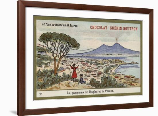 Panorama of Naples and Vesuvius-null-Framed Giclee Print