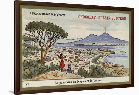 Panorama of Naples and Vesuvius-null-Framed Giclee Print