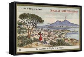 Panorama of Naples and Vesuvius-null-Framed Stretched Canvas