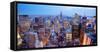 Panorama of New York City in Midtown Manhattan. Low Color Saturation-Sean Pavone-Framed Stretched Canvas