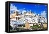 Panorama of Ostuni Beautiful White Town in Puglia, Italy-Maugli-l-Framed Stretched Canvas