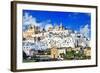 Panorama of Ostuni Beautiful White Town in Puglia, Italy-Maugli-l-Framed Photographic Print