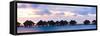 Panorama of over the Water Bungalows at Sunset-BlueOrange Studio-Framed Stretched Canvas