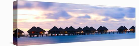 Panorama of over the Water Bungalows at Sunset-BlueOrange Studio-Stretched Canvas