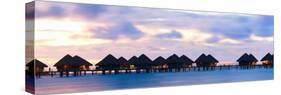 Panorama of over the Water Bungalows at Sunset-BlueOrange Studio-Stretched Canvas