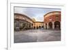 Panorama of Palazzo Della Ragione and Piazza Dei Mercanti in the Morning, Milan, Italy-anshar-Framed Photographic Print