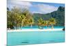 Panorama of Perfect Beach with Coconut Palms in French Polynesia-BlueOrange Studio-Mounted Photographic Print