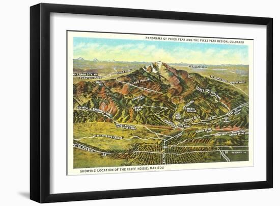 Panorama of Pike's Peak Region, Colorado-null-Framed Art Print