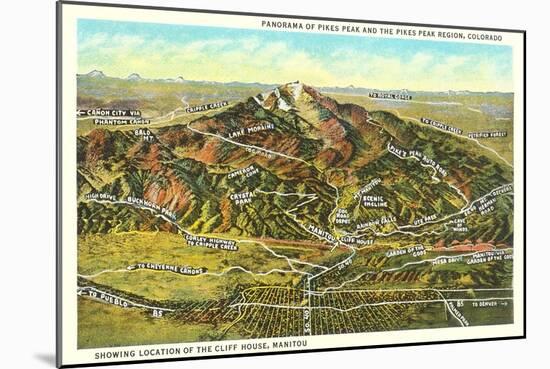 Panorama of Pike's Peak Region, Colorado-null-Mounted Art Print