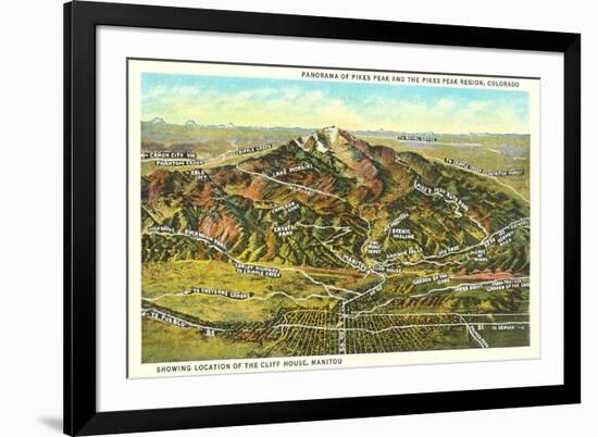 Panorama of Pike's Peak Region, Colorado-null-Framed Art Print