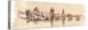 Panorama of Prague. View of Charles Bridge and the Vltava River Embankment. Vector Drawing--Vladimir--Stretched Canvas