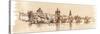 Panorama of Prague. View of Charles Bridge and the Vltava River Embankment. Vector Drawing--Vladimir--Stretched Canvas