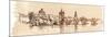 Panorama of Prague. View of Charles Bridge and the Vltava River Embankment. Vector Drawing--Vladimir--Mounted Art Print