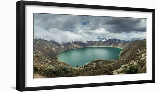 Panorama of Quilotoa, a water-filled caldera and the most western volcano in the Ecuadorian Andes, -Alexandre Rotenberg-Framed Photographic Print