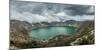Panorama of Quilotoa, a water-filled caldera and the most western volcano in the Ecuadorian Andes, -Alexandre Rotenberg-Mounted Photographic Print