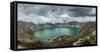 Panorama of Quilotoa, a water-filled caldera and the most western volcano in the Ecuadorian Andes, -Alexandre Rotenberg-Framed Stretched Canvas