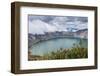 Panorama of Quilotoa, a water-filled caldera and the most western volcano in the Ecuadorian Andes, -Alexandre Rotenberg-Framed Photographic Print