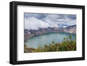 Panorama of Quilotoa, a water-filled caldera and the most western volcano in the Ecuadorian Andes, -Alexandre Rotenberg-Framed Photographic Print