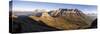 Panorama of Sass Beca Sassolungo and Piz Boa at dawn from Cima Belvedere, Canazei, Val di Fassa, Tr-Roberto Moiola-Stretched Canvas