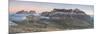 Panorama of Sass Beca Sassolungo and Piz Boa at dawn from Cima Belvedere, Canazei, Val di Fassa, Tr-Roberto Moiola-Mounted Photographic Print