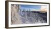 Panorama of snowy landscape and woods framed by blue sky and sun, Ruka, Kuusamo, Ostrobothnia regio-Roberto Moiola-Framed Photographic Print