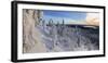 Panorama of snowy landscape and woods framed by blue sky and sun, Ruka, Kuusamo, Ostrobothnia regio-Roberto Moiola-Framed Photographic Print