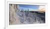 Panorama of snowy landscape and woods framed by blue sky and sun, Ruka, Kuusamo, Ostrobothnia regio-Roberto Moiola-Framed Photographic Print