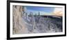 Panorama of snowy landscape and woods framed by blue sky and sun, Ruka, Kuusamo, Ostrobothnia regio-Roberto Moiola-Framed Photographic Print