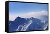 Panorama of Snowy Mountains in Early Morning Fog-BSANI-Framed Stretched Canvas