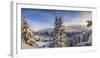 Panorama of Snowy Woods and Mountain Huts Framed by Sunset, Bettmeralp, District of Raron-Roberto Moiola-Framed Photographic Print