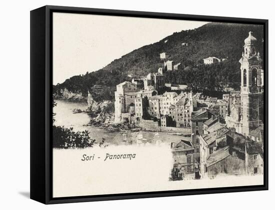 Panorama of Sori - Italy-null-Framed Stretched Canvas