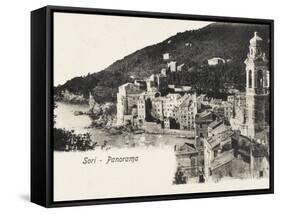 Panorama of Sori - Italy-null-Framed Stretched Canvas