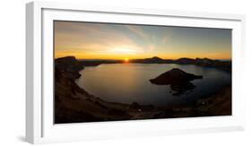 Panorama of sunrise at Crater Lake, Oregon,  United States of America, North America-Tyler Lillico-Framed Photographic Print