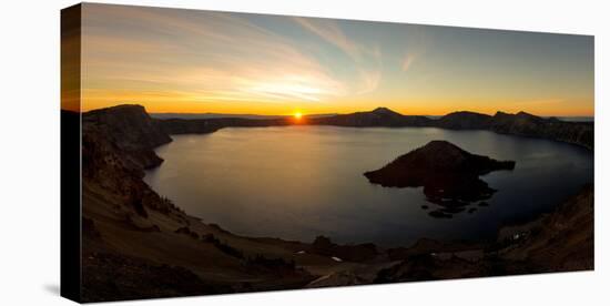 Panorama of sunrise at Crater Lake, Oregon,  United States of America, North America-Tyler Lillico-Stretched Canvas