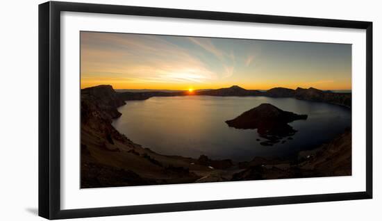 Panorama of sunrise at Crater Lake, Oregon,  United States of America, North America-Tyler Lillico-Framed Premium Photographic Print