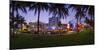 Panorama of the Art Deco Hotels at Ocean Drive, Dusk, Miami South Beach, Art Deco District, Florida-Axel Schmies-Mounted Photographic Print