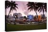 Panorama of the Art Deco Hotels, Ocean Drive at Dusk, Miami South Beach, Art Deco District, Florida-Axel Schmies-Stretched Canvas