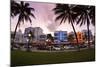 Panorama of the Art Deco Hotels, Ocean Drive at Dusk, Miami South Beach, Art Deco District, Florida-Axel Schmies-Mounted Photographic Print