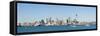 Panorama of the Auckland City Skyline, Auckland, North Island, New Zealand, Pacific-Matthew Williams-Ellis-Framed Stretched Canvas