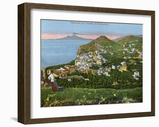 Panorama of the Castello Di Barbarossa, Capri, Italy, Early 20th Century-null-Framed Giclee Print