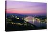 Panorama of the City at Dusk over the River Danube-Gavin Hellier-Stretched Canvas