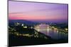Panorama of the City at Dusk over the River Danube-Gavin Hellier-Mounted Photographic Print