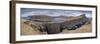 Panorama of the dramatic sea cliffs near Sørvágsvatn lake on the island of -Adam Burton-Framed Photographic Print