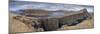 Panorama of the dramatic sea cliffs near Sørvágsvatn lake on the island of -Adam Burton-Mounted Photographic Print