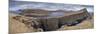 Panorama of the dramatic sea cliffs near Sørvágsvatn lake on the island of -Adam Burton-Mounted Photographic Print