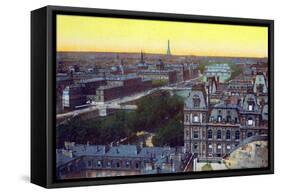 Panorama of the Eight Bridges, from 'Souvenirs De Paris - Monuments Vues En Couleurs'-null-Framed Stretched Canvas