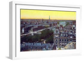 Panorama of the Eight Bridges, from 'Souvenirs De Paris - Monuments Vues En Couleurs'-null-Framed Giclee Print