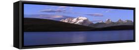 Panorama of the Gran Paradiso Range at Sunset from Lake Rossett-Roberto Moiola-Framed Stretched Canvas
