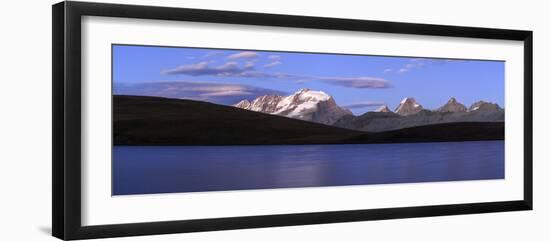 Panorama of the Gran Paradiso Range at Sunset from Lake Rossett-Roberto Moiola-Framed Photographic Print