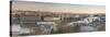 Panorama of the historical bridges and buildings reflected on Vltava River at sunset, Prague, Czech-Roberto Moiola-Stretched Canvas